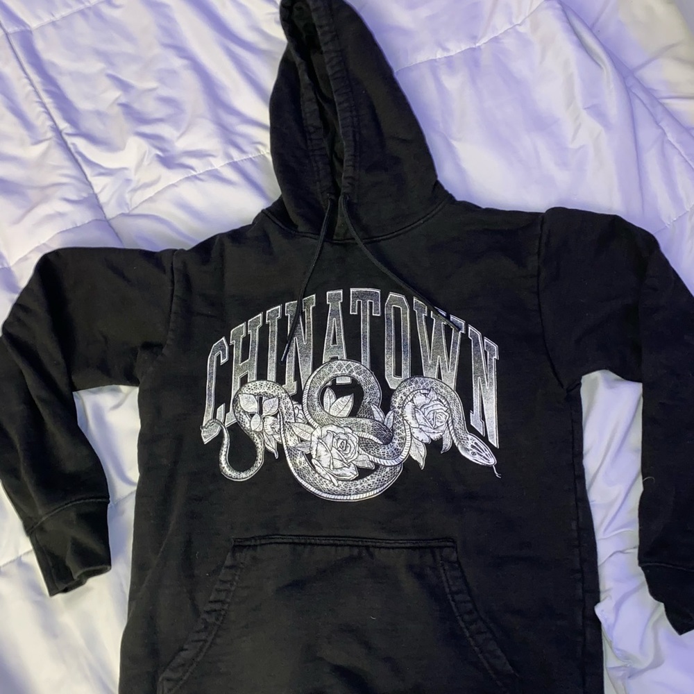 China town market Black snake hoodie